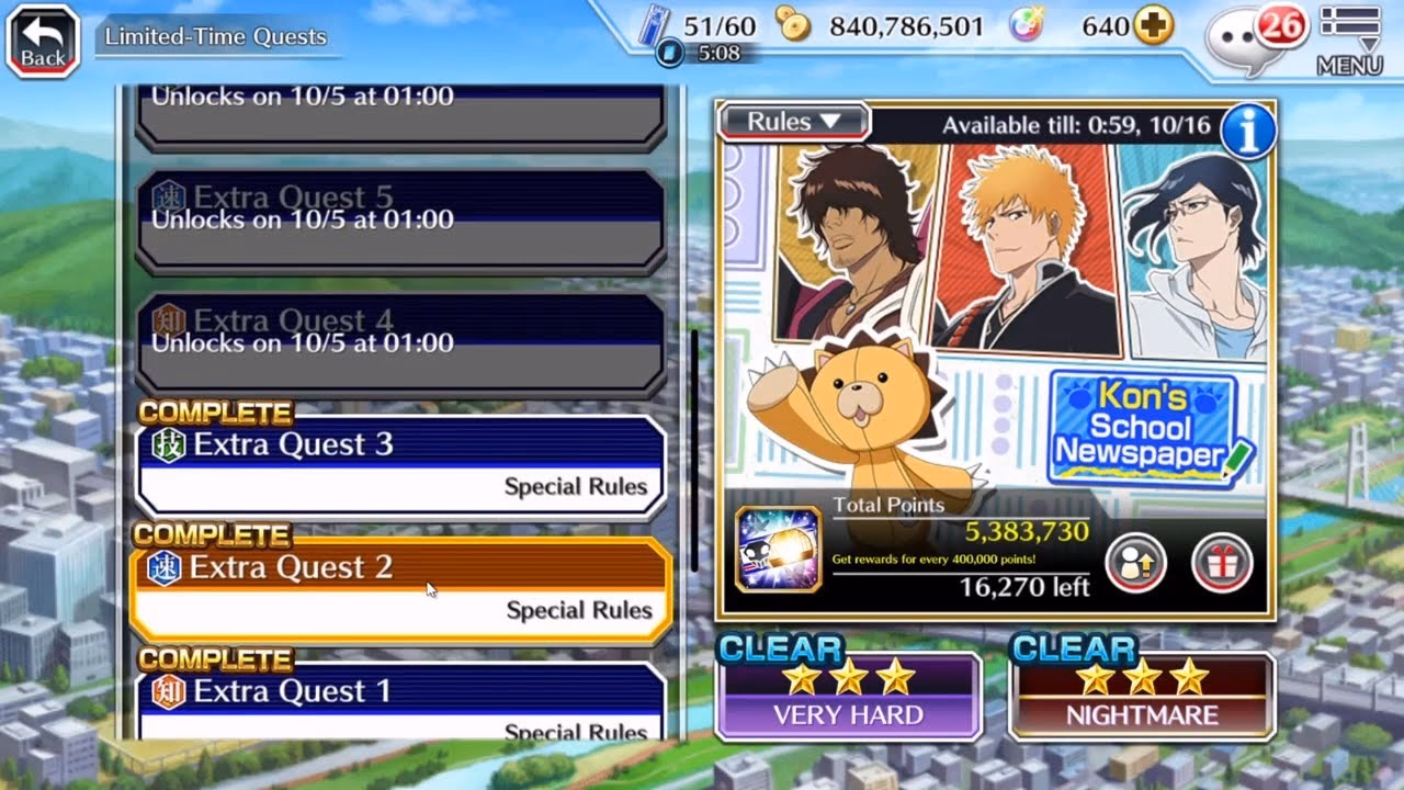 Does Bleach: Brave Souls have a story?