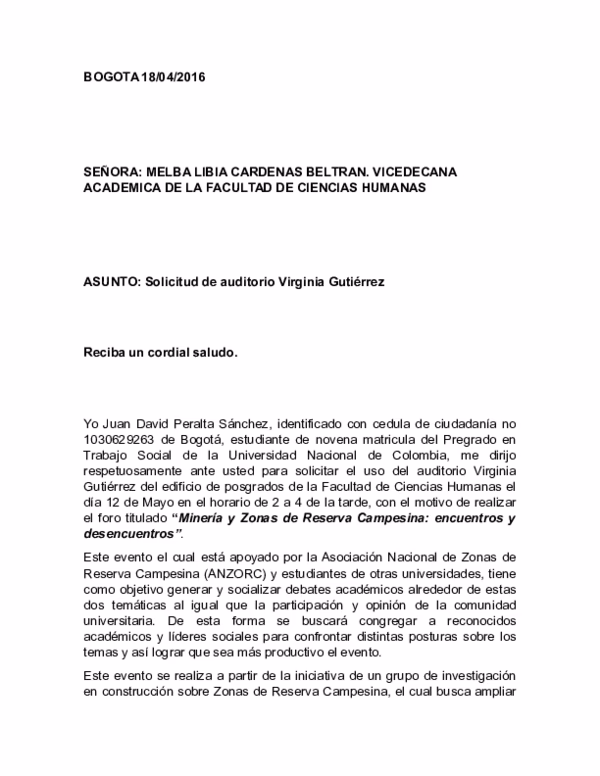 ¿Cómo se inicia una carta formal de solicitud?
