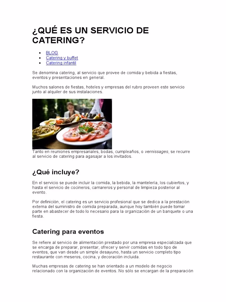 ¿Cómo funciona un catering?