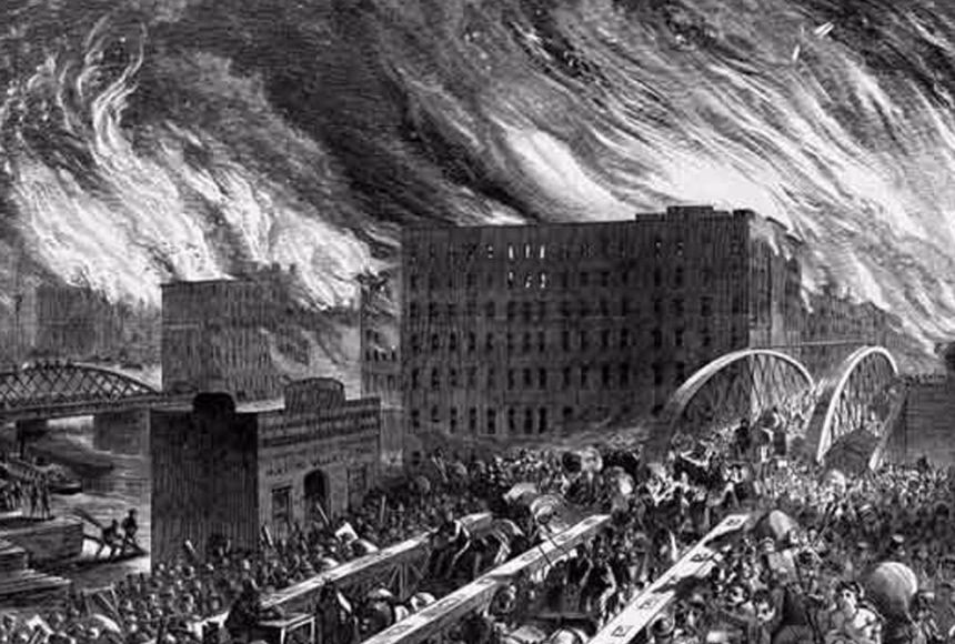 What was the cause of the Chicago Fire?