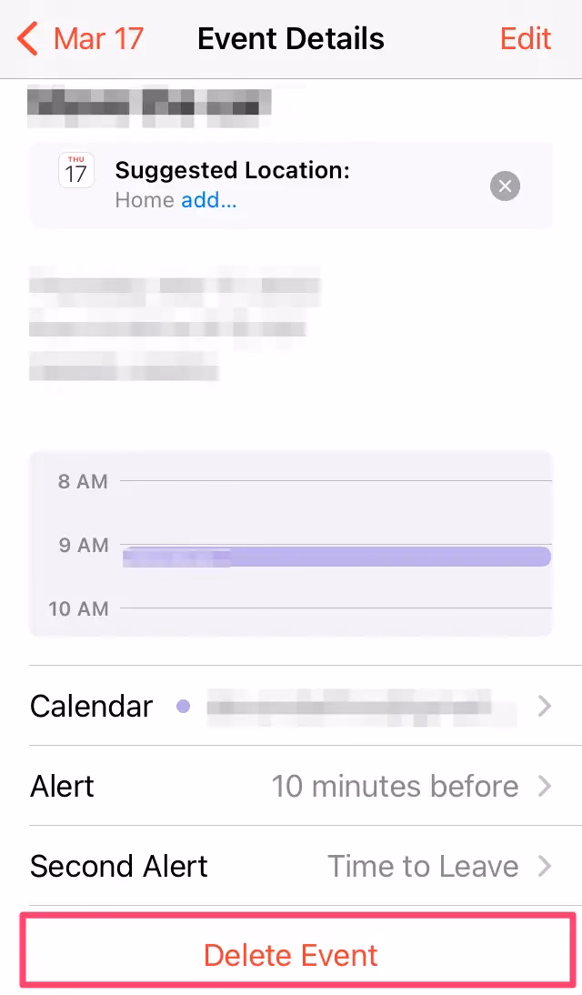 Where are my deleted calendar events?