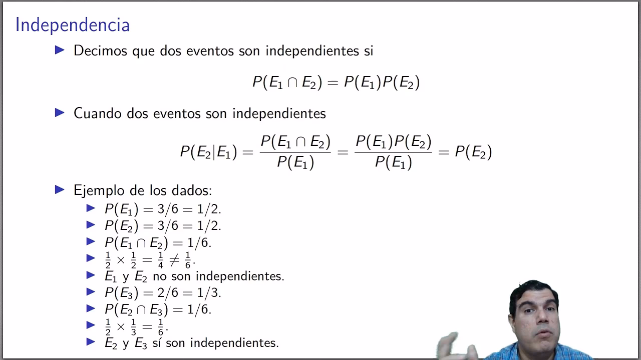¿Qué son los eventos independientes y dependientes?