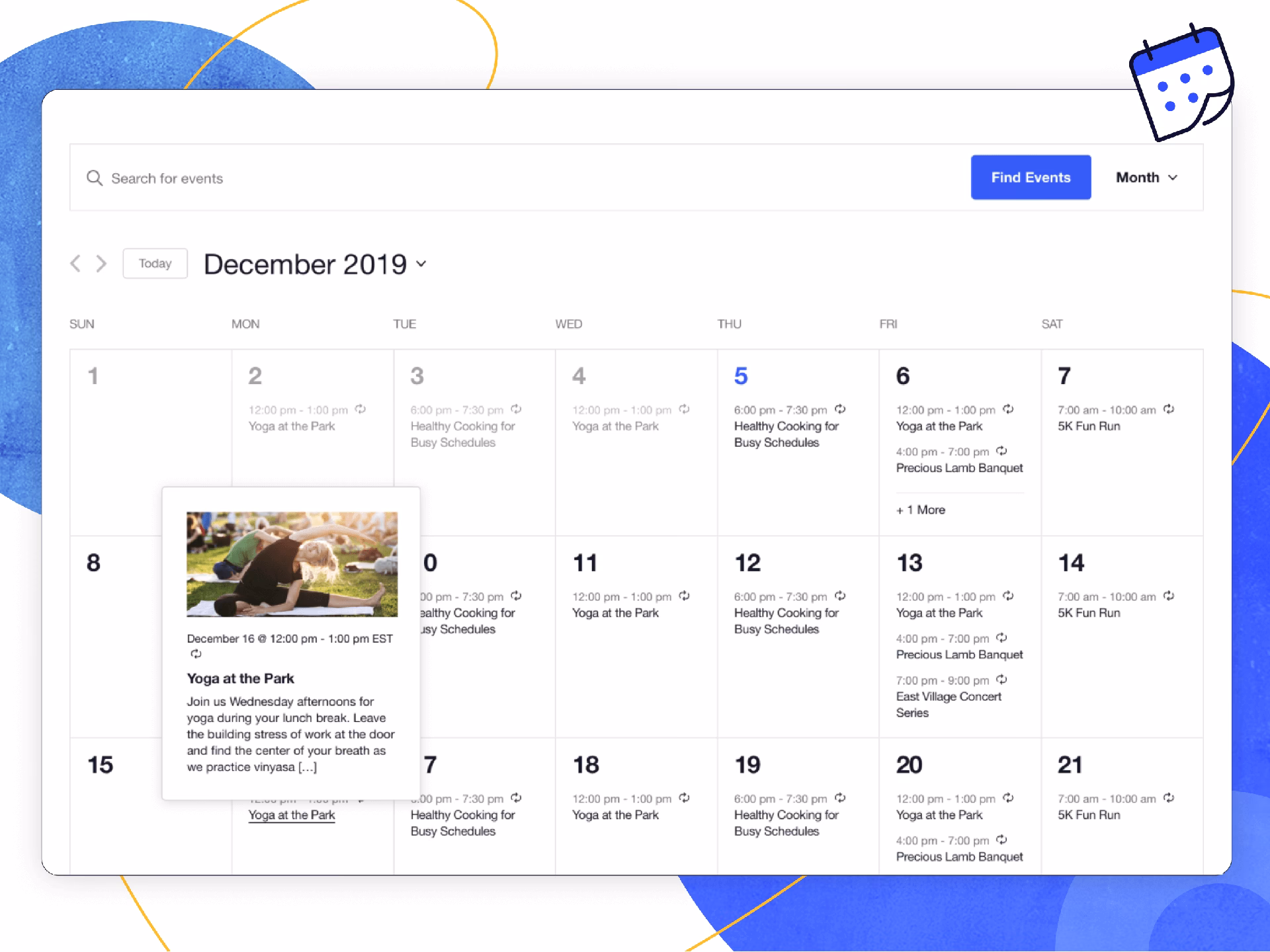 What is an event calendar?