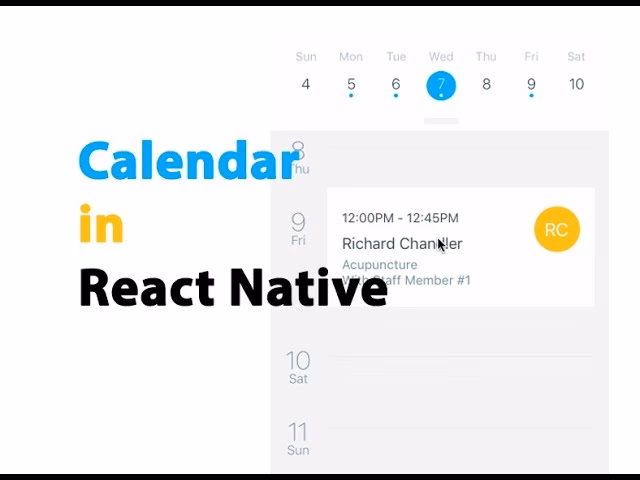 How to add a calendar in React Native?