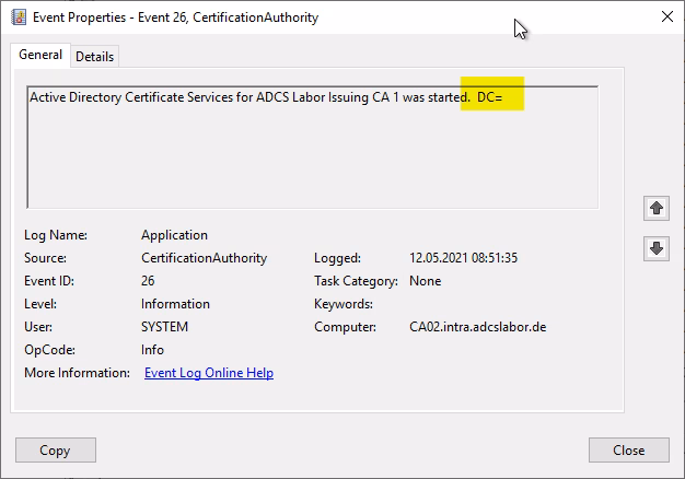 What is event ID 26?