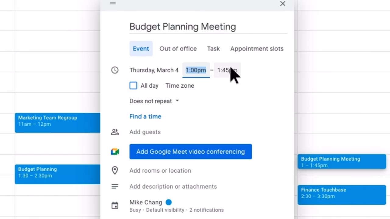 How do I change the owner of a recurring meeting in Google?