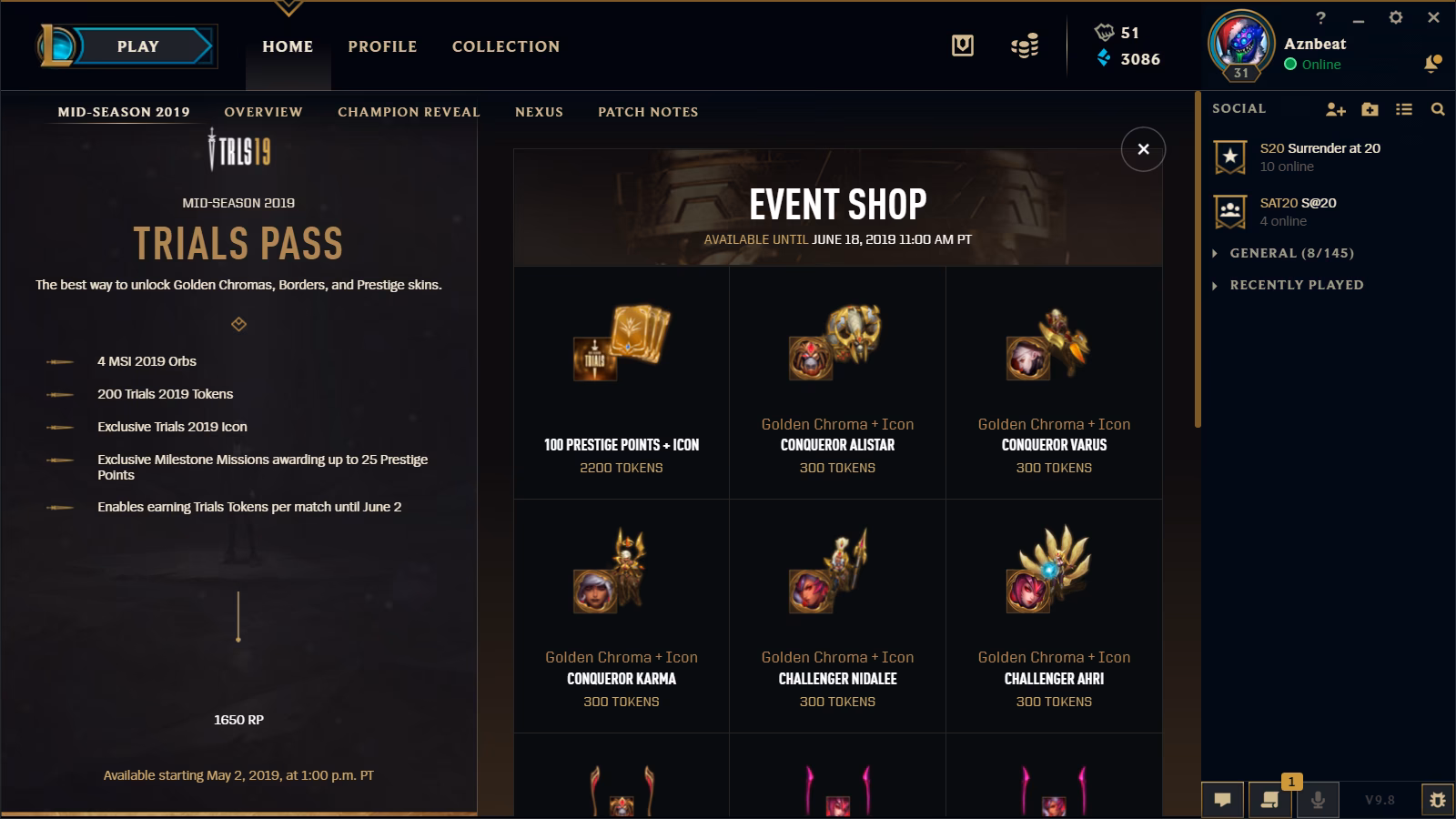 How much is the League of Legends event pass?