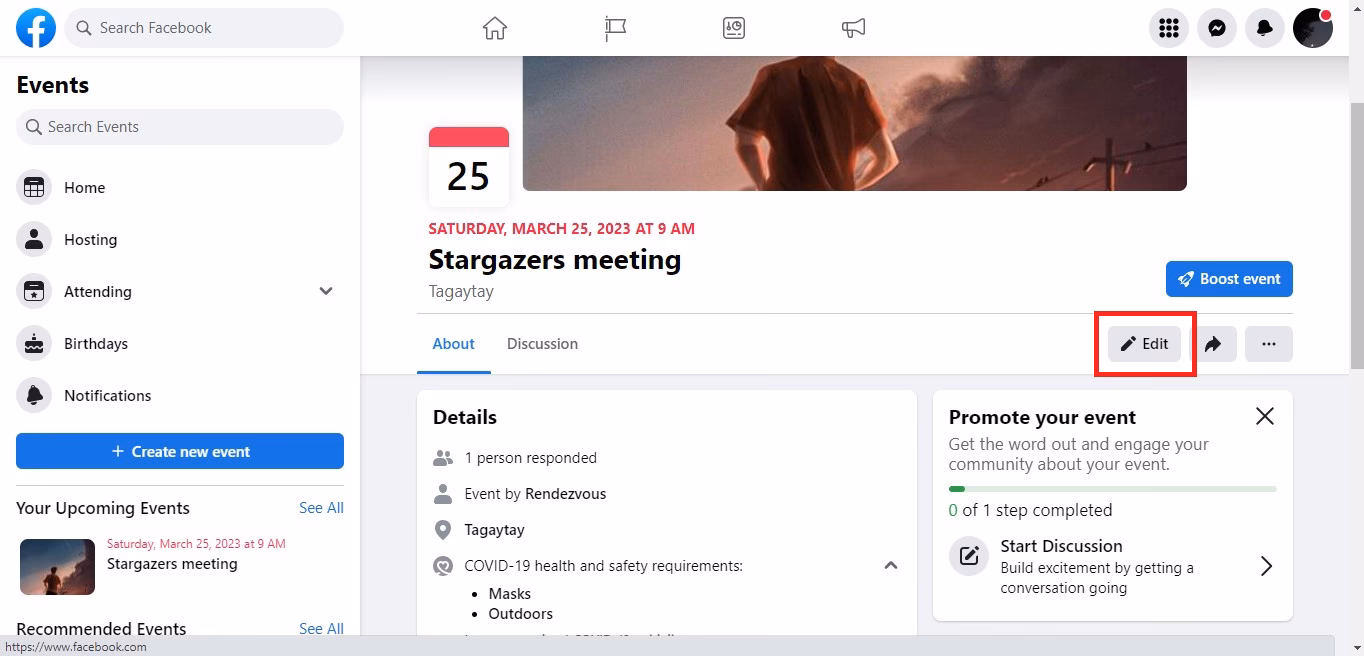 How do I add another host to a Facebook event?