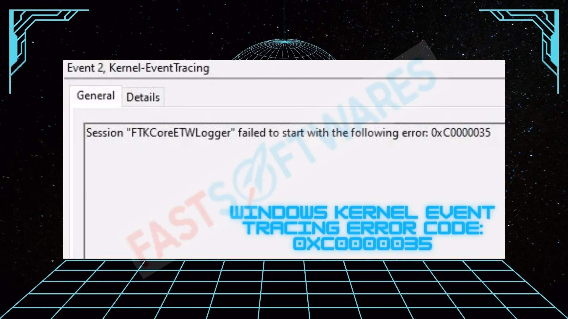 How to fix kernel event tracing error 0xc0000022?