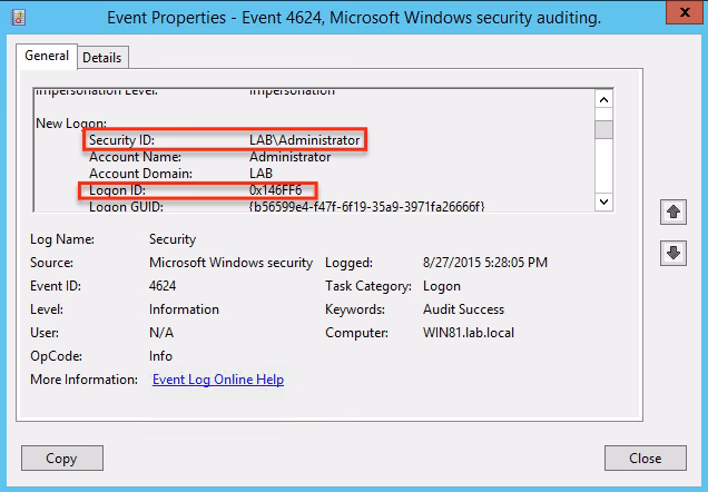 What is event ID 4672 and 4624?