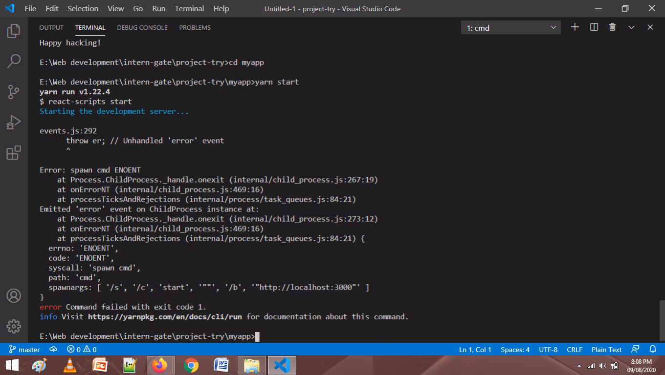 How to resolve unhandled exceptions in node?