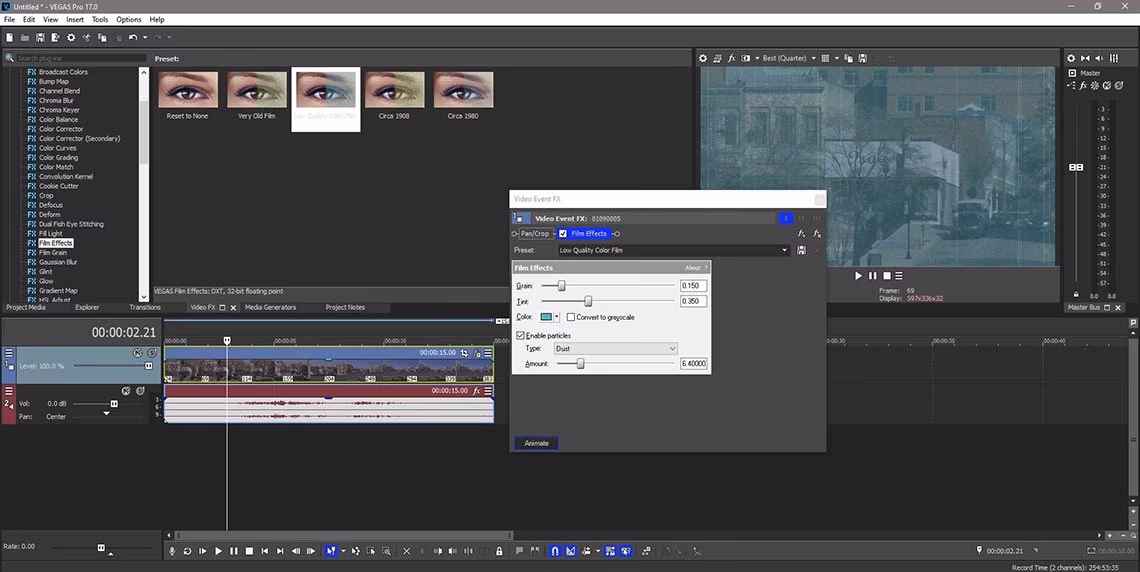How to open video event fx?